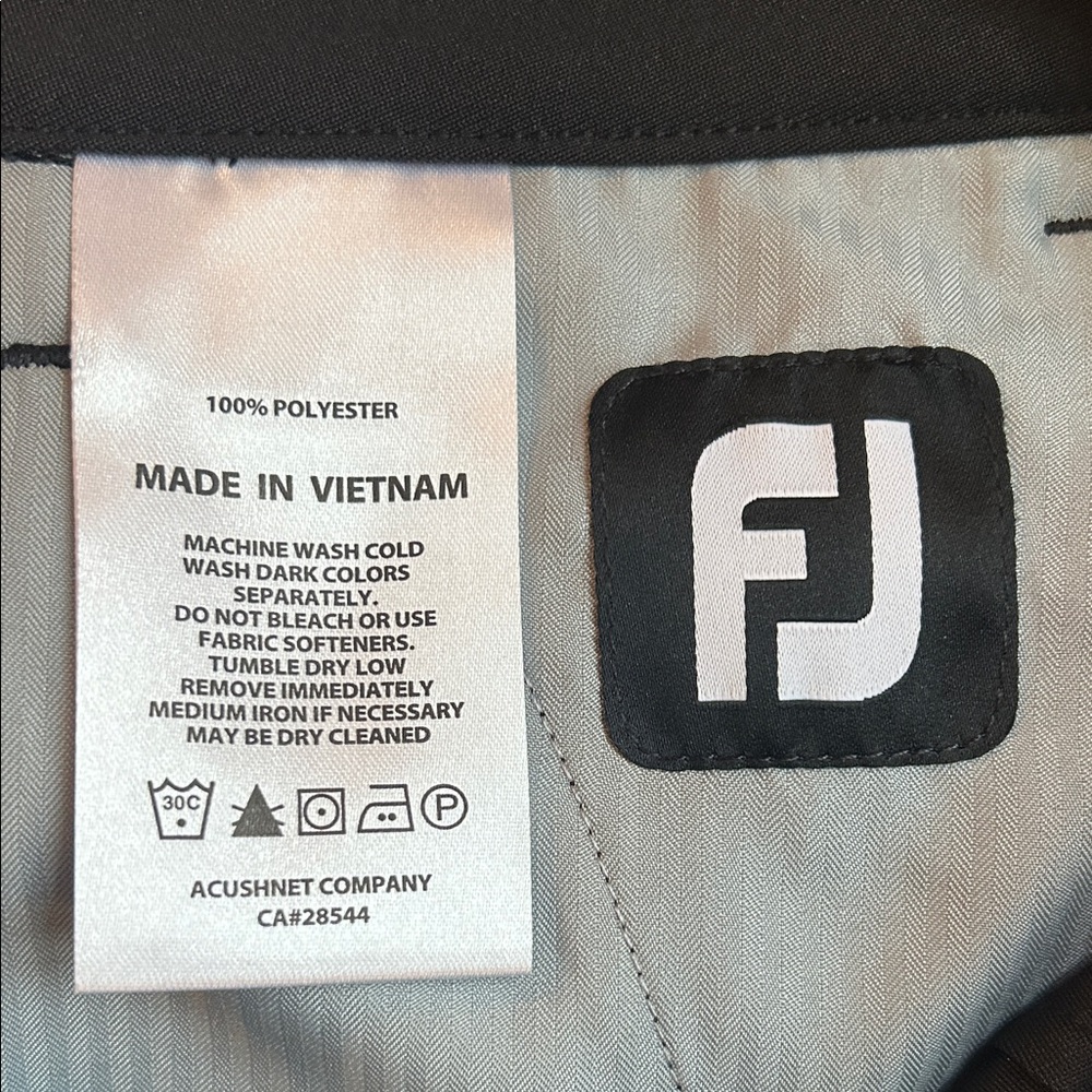 NWOT FootJot Men's Black Golf Pants, W36/L36 - Picture 5 of 5